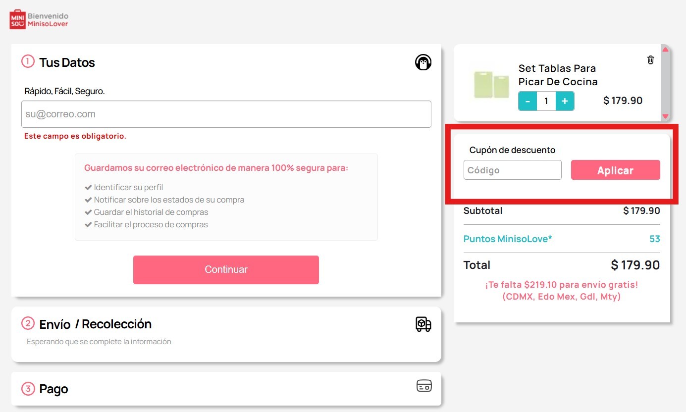 Descuento Código de descuento miniso mexico