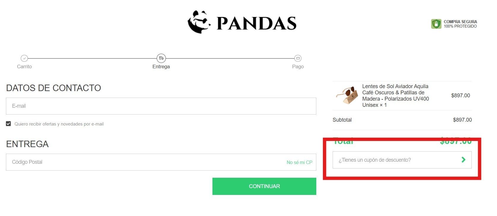 Descuento Cupon de descuento pandas